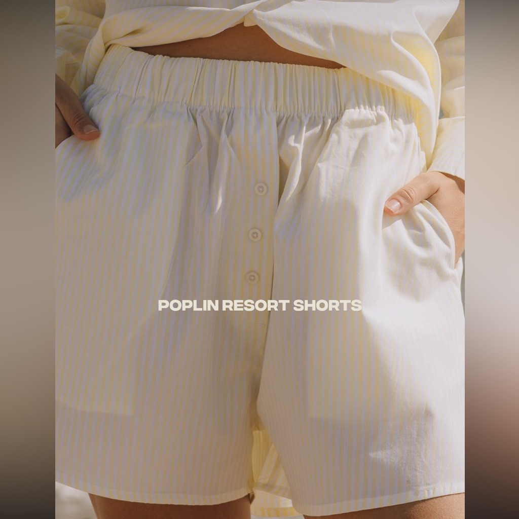 Daily Drills Yellow Poplin Shorts